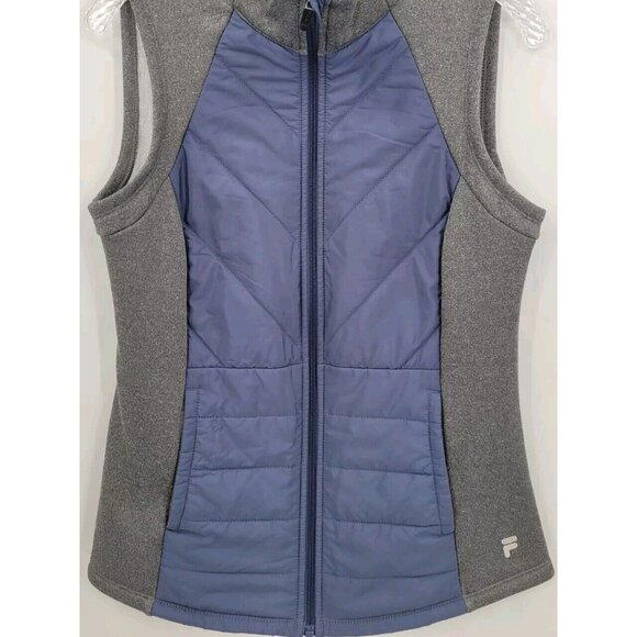 Womans FILA Sport Full Zip Gray/Violet Vest Size M - Picture 2 of 6